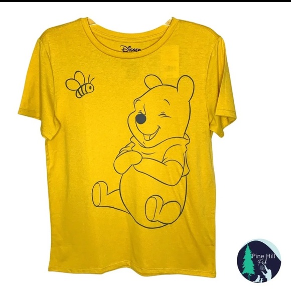 Disney Tops - SOLD Disney Winnie the Pooh Honey T-Shirt Large Yellow Gold Short Sleeves EUC